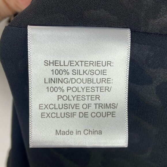 Tory Burch 100% Silk Animal Print Blouse Ruffle Top Size 0 Crew Neck Sleeve Boho - Picture 7 of 8